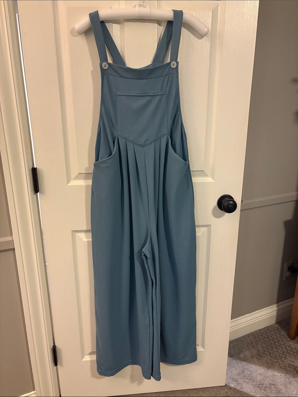 HALARA Dusty Blue Wide-Leg Pinafore Jumpsuit